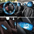 thumbnail image 4 of HUIACONG Blue Butterfly Car Seat Covers Full Set with Steering Wheel Cover Seatbelt Cover Arm Rest Cover Headrest Covers Cup Holder Keychain,14 Pcs,Universal Car Accessories Interior, 4 of 8