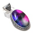 thumbnail image 2 of Natural Rainbow Solar Quartz Gemstone 925 Sterling Silver Pendant 2.05", 2 of 2