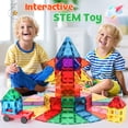 thumbnail image 6 of 100 Pcs Magnetic Tiles Building Blocks with 2 Cars, STEM Toys 3D Building Sets Gifts for Boys and Girls, 6 of 10