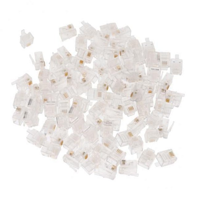 3x100 Uds RJ11 RJ-11 6P4C Conector De Engarce De Cable De Teléfono De Enchufe Modular