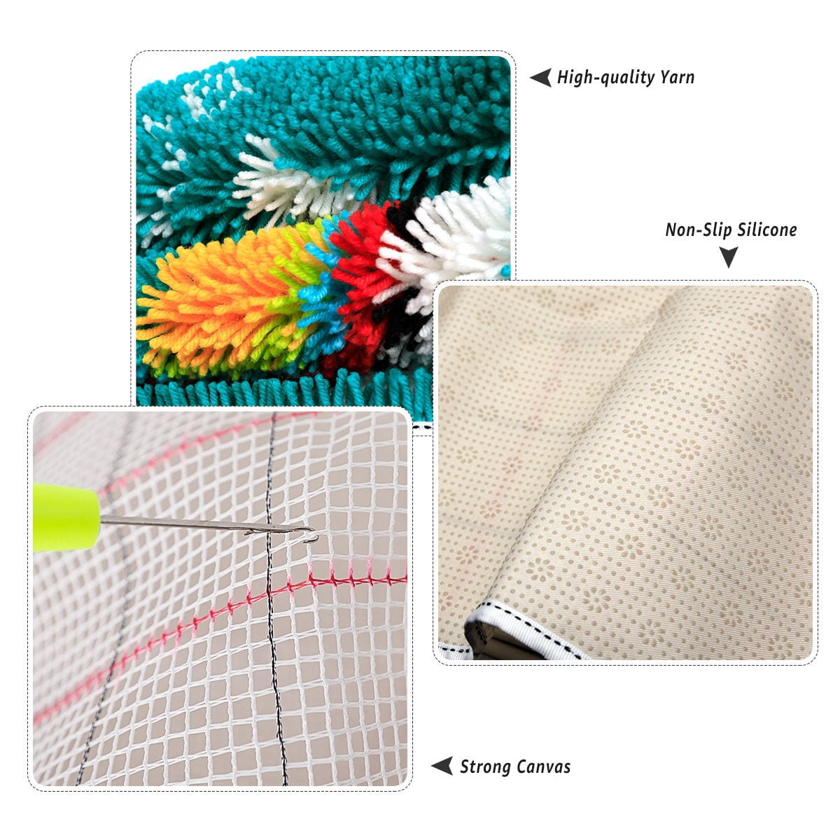 Latch Hook Rug Kits, Kids Adults Carpet Embroidery Set Beginners Cross Stitch DIY Crochet Needlework Crafts Kits 24X16 Inch