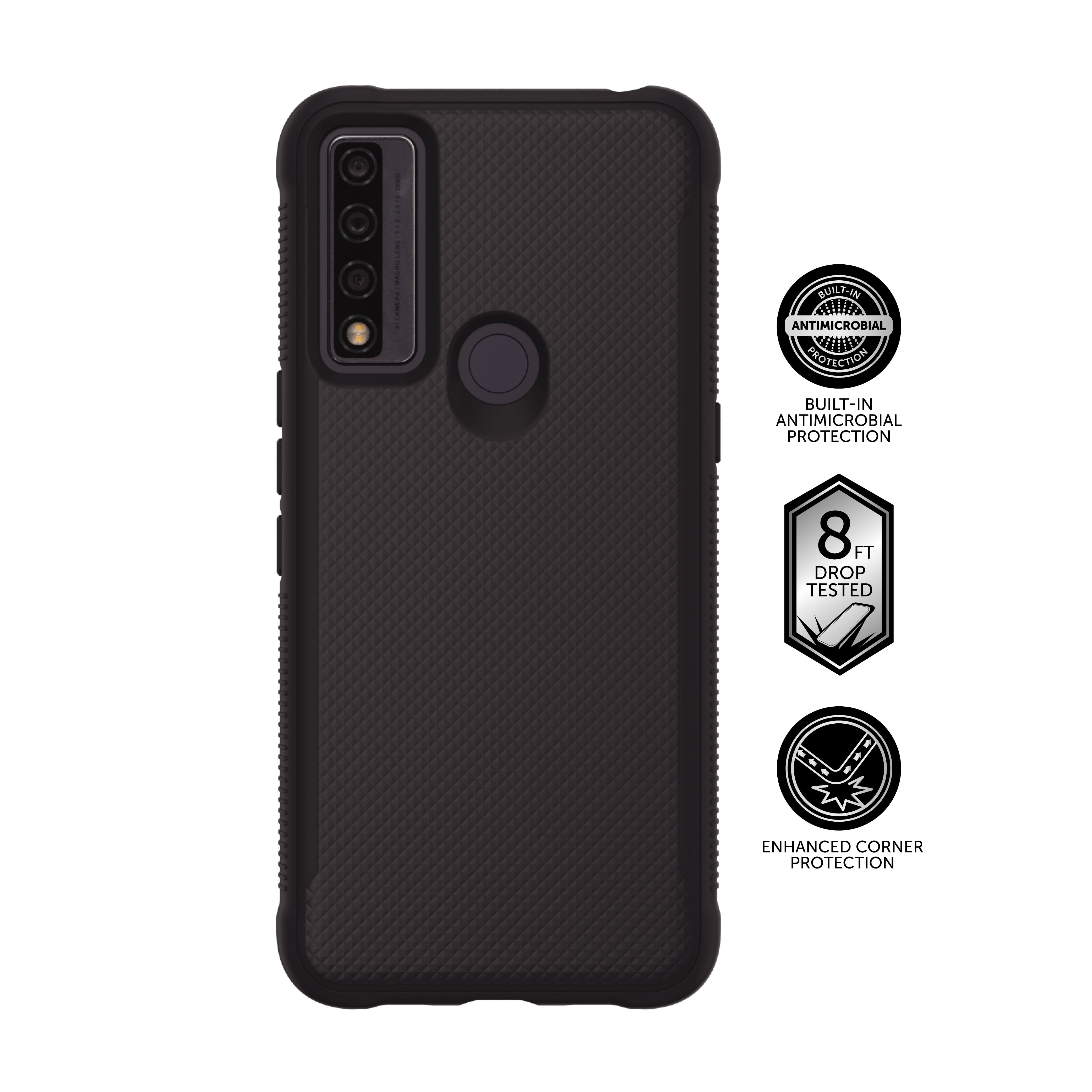 Alcatel TCL 4X 5G Body Glove Textured Gel Phone Case with Builtin