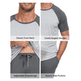 thumbnail image 4 of ANLIQI Men's Pajama Sets Short Sleeve Top & Pant Soft Bamboo Rayon Pjs Set Lounge Sleepwear for Men (Dark Grey L), 4 of 8