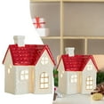 thumbnail image 3 of 6.3IN Ceramic Christmas Village Church with LED Illumination - Lighted Holiday House Display with Snow Effect, Desktop Winter Scene Decor for Home & Mantel (G), 3 of 4