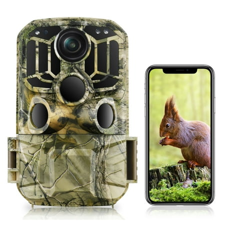 CAMPARK WiFi Bluetooth Trail Camera 20MP 1296P Deer Hunting Game Camera 65FT Infrared Night Vision Waterproof IP66 Outdoor Wildlife Trail Cam