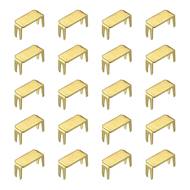 Unique Bargains 20Pack Zipper Stoppers, #8 Top & Bottom Stops for Rescue Repair, Gold Tone