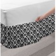 thumbnail image 2 of Black and White Bed Skirt, Monochrome Flourishes with Venetian Design Details Repeating Scroll, Elastic Bedskirt Dust Ruffle Wrap Around for Bedding Decor, 4 Sizes, Black and White, by Ambesonne, 2 of 2