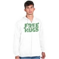 thumbnail image 5 of Free Hugs Cute Optimistic St. Pattys Zip Up Hoodie Men's Women's Brisco Brands M, 5 of 6