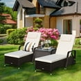 thumbnail image 3 of Costway 2PCS Patio Rattan Lounge Chair Chaise Adjustable Recliner Cushioned Sofa Garden, 3 of 9