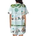 thumbnail image 6 of Rateoe Animals Riding Across The Sky Pattern Women's Short-Sleeved Pajama Set - 2 Piece Soft and Lightweight Sleepwear Set-X-Large, 6 of 7