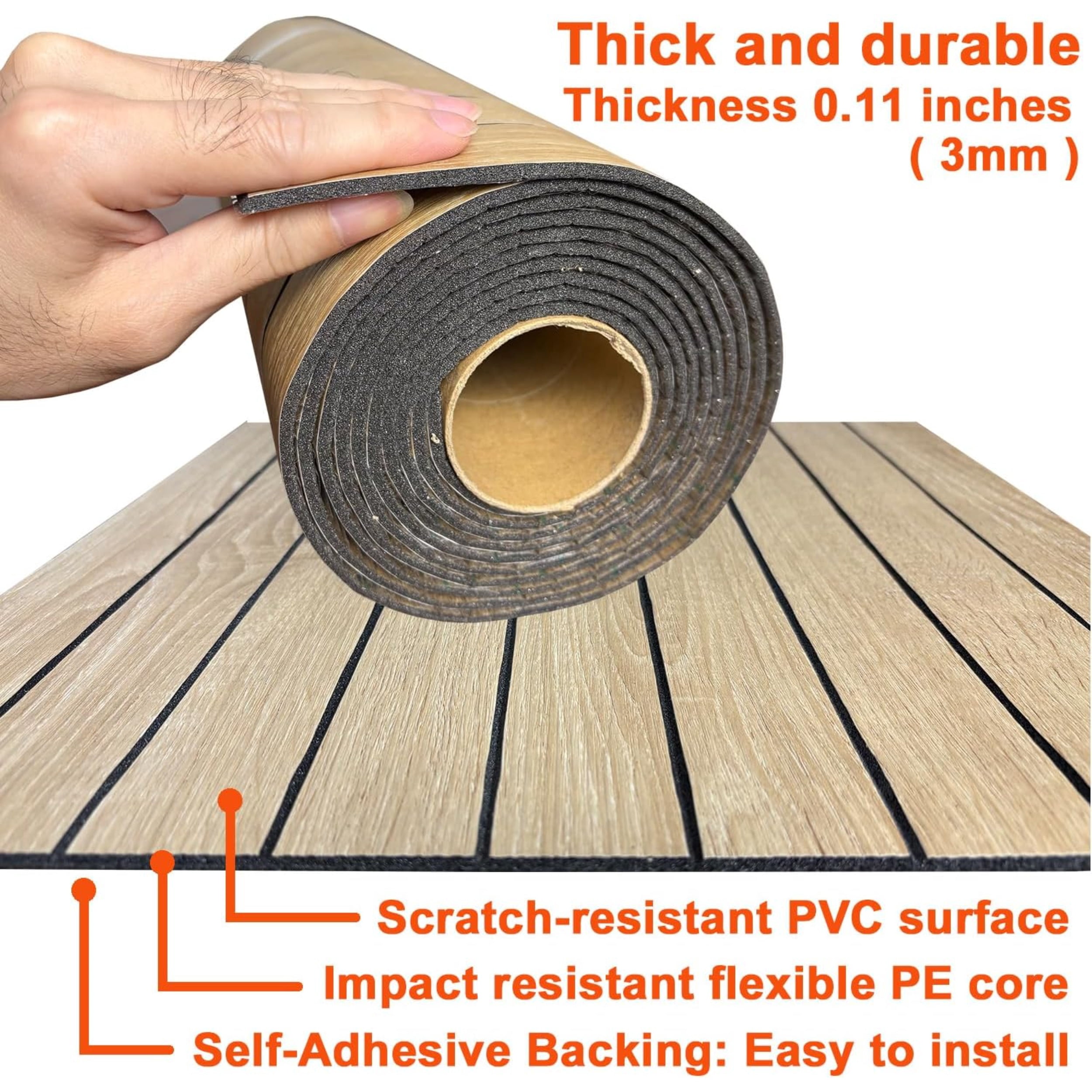 Peel and Stick PVC Slat Wall Panel 118"x15.75" Self-Adhesive Thick Faux Oak Wood Grain Wallpaper Panel 3D Soundproof Wall Panels for Walls & Ceilings