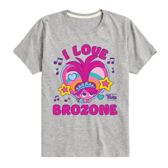 Trolls - Band Together - Poppy I Love Brozone - Toddler and Youth Short Sleeve Graphic T-Shirt