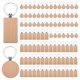 thumbnail image 2 of 100Pcs DIY Blank Wooden Key Chain Rectangle Heart Round Ellipse Carving Key Ring Wood Key Chain Ring, 2 of 5
