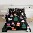 thumbnail image 2 of Homewish Cute Cartoon Cat Bedding Comforter Set,Merry Christmas Twin Comforter Sets,Xmas Gifts Tree Bedding Set For Girl Boy,Breathable Home Decor Reversible,2pcs, 2 of 8