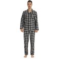 thumbnail image 3 of YUSHOW Mens Flannel Pajamas Set Cotton Plaid Pjs Button Down Warm Soft Lounge Sleepwear Size M, 3 of 7