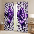 thumbnail image 2 of Feelyou Bowknot Curtains Pack of 2 (52x84 Each), Leopard Print Wildlife Window Curtains, 2 of 6