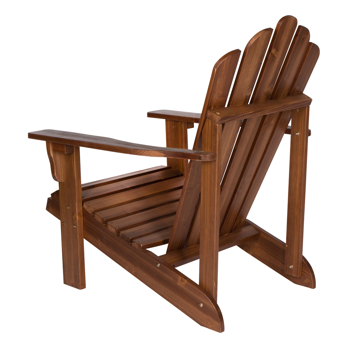 Shine Company Traditional Cedar Wood Patio Porch Adirondack Chair in Brown