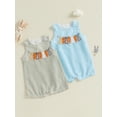 thumbnail image 3 of Qmyliery Toddler Girls Boys Ovrealls Rompers Easter Clothes Rabbit Carrot Embroidered Sleeveless Baby Bodysuits Jumpsuits 6 12 18 24 Months 3 Years, 3 of 9