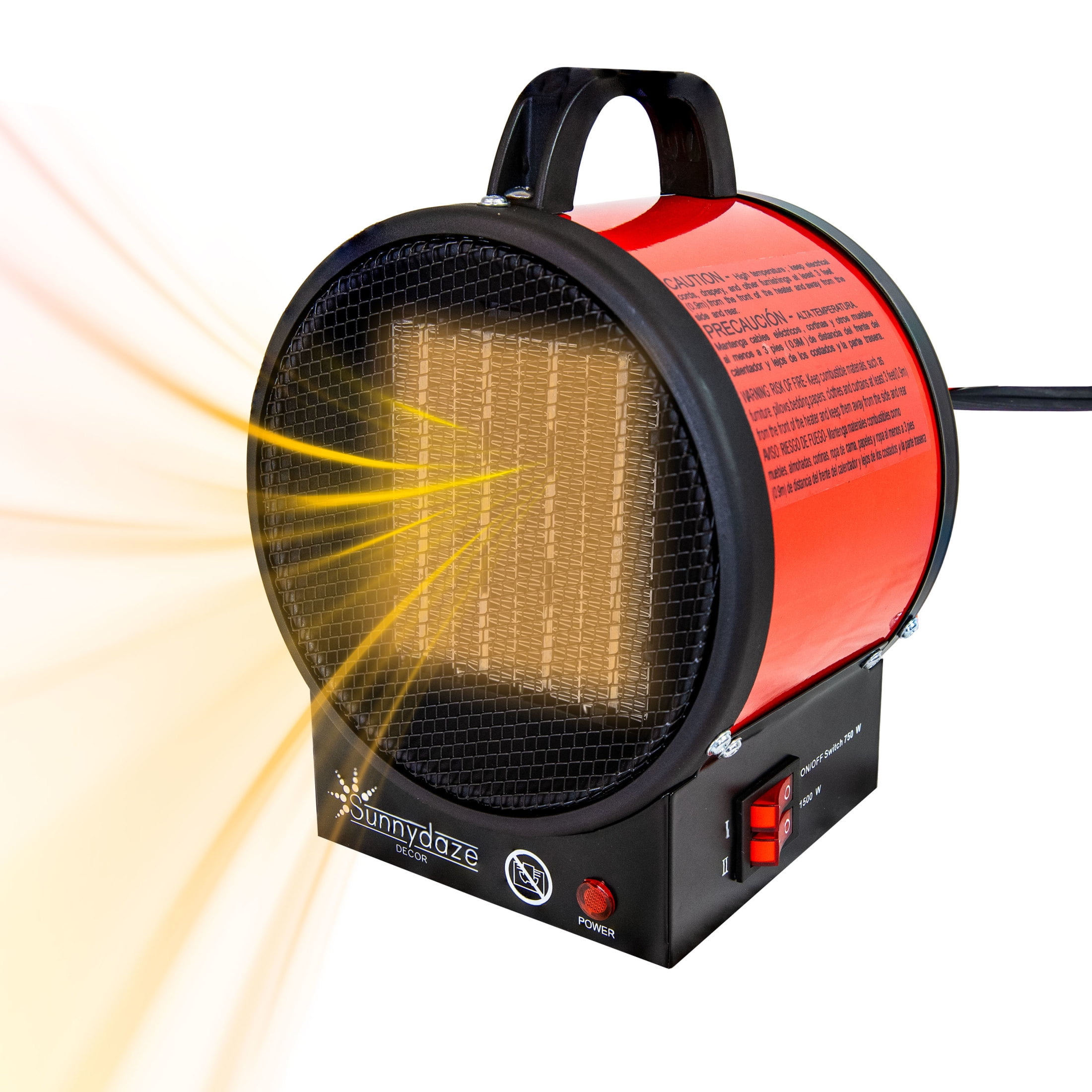Sunnydaze Portable Ceramic Electric Space Heater with Auto