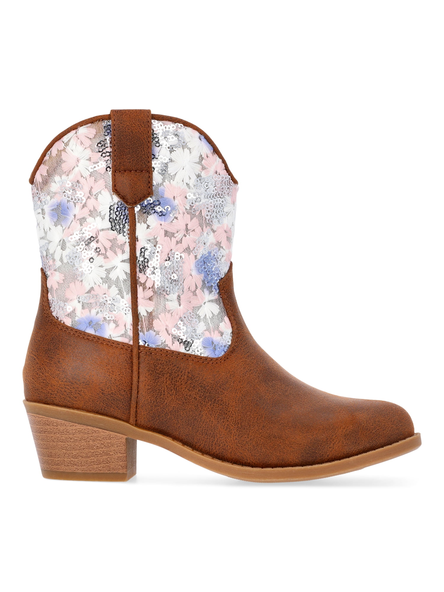 Madden NYC Little and Big Girls Sequin Embellished Western Boot