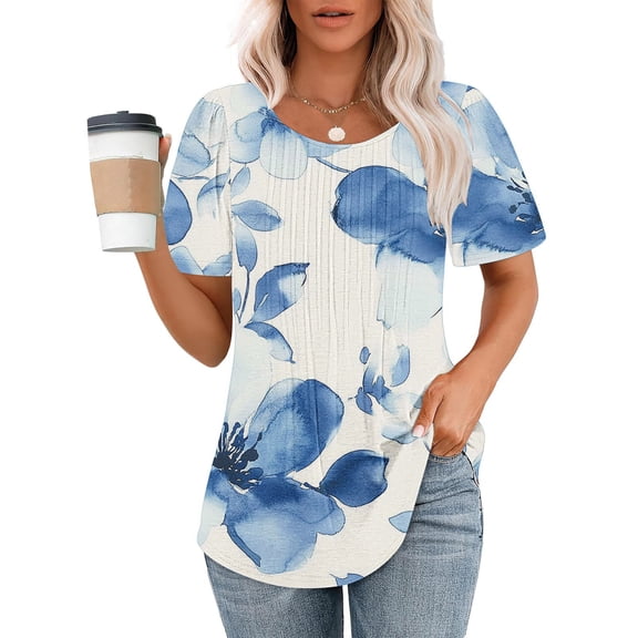 LiMoi Short Sleeve Blouses T Shirts Comfy T Shirts Graphic Oversized Tops for Women Western Get it Fast