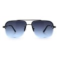 thumbnail image 4 of Mens Luxury Rimless Rectangle Mafia Metal Rim Racer Mob Sunglasses Silver - Navy, 4 of 8