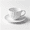 Matte White, variant on HEETHYCOOL Matte White Striped Coffee Mug with Saucer 8oz - Glazed Ceramic Tea Set, Minimalist Solid Color Drinkware for Kitchen