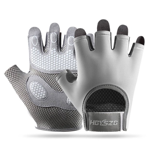 Guantes deportivos de medio dedo para fitness, para mujer, con almohadilla de palma engrosada, de silicona, con absorción de impactos, equipo de protección para la palma, guantes transpirables para