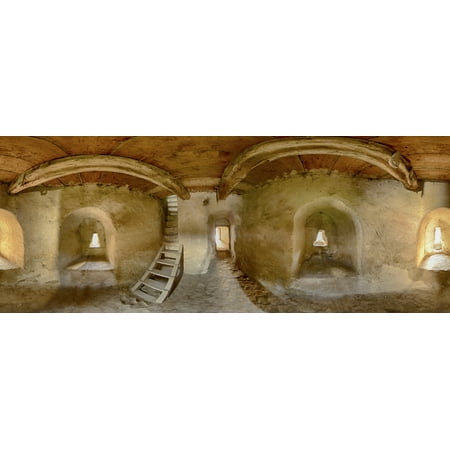 360 Degree Interior View Of Prejmer Fortified Church Prejmer Brasov County Transylvania Romania Canvas Art Panoramic Images 27 X 9