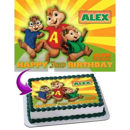 Alvin And The Chipmunks Edible Cake Image Topper Personalized