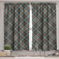 thumbnail image 2 of Ambesonne Abstract Valance & Curtain, Classic Plaid Inspired, 55"x24", Redbrown Slate Blue, 2 of 7