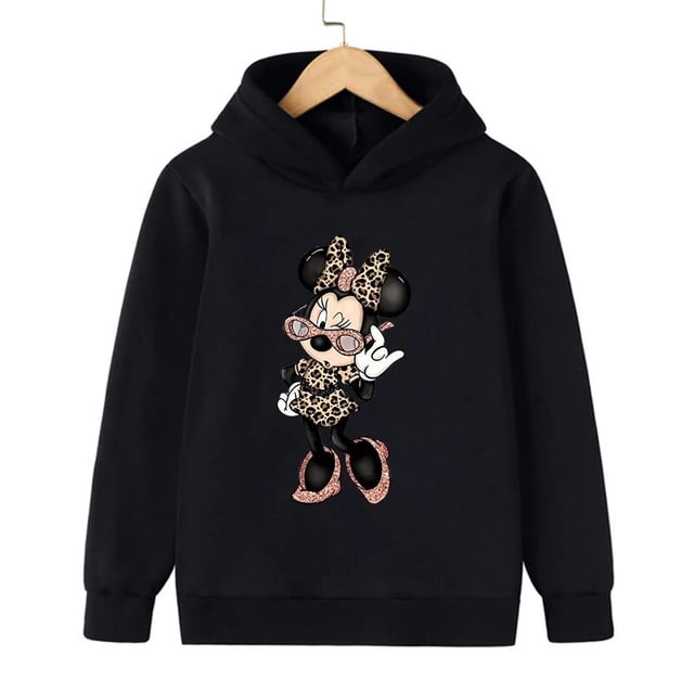 Sudadera con capucha de dibujos animados de Disney para niños y niñas, ropa de Manga bonita, Mickey y Minnie Mouse, Y2K, años 90