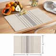 thumbnail image 6 of Grey Striped Placemats Set of 4 Beige Geometric Modern Minimalist Place Mats Indoor Wipeable Table Mats Washable Cloth Dining Table Placemats for Kitchen Holiday Party Home Decor 13x19 Inch, 6 of 9