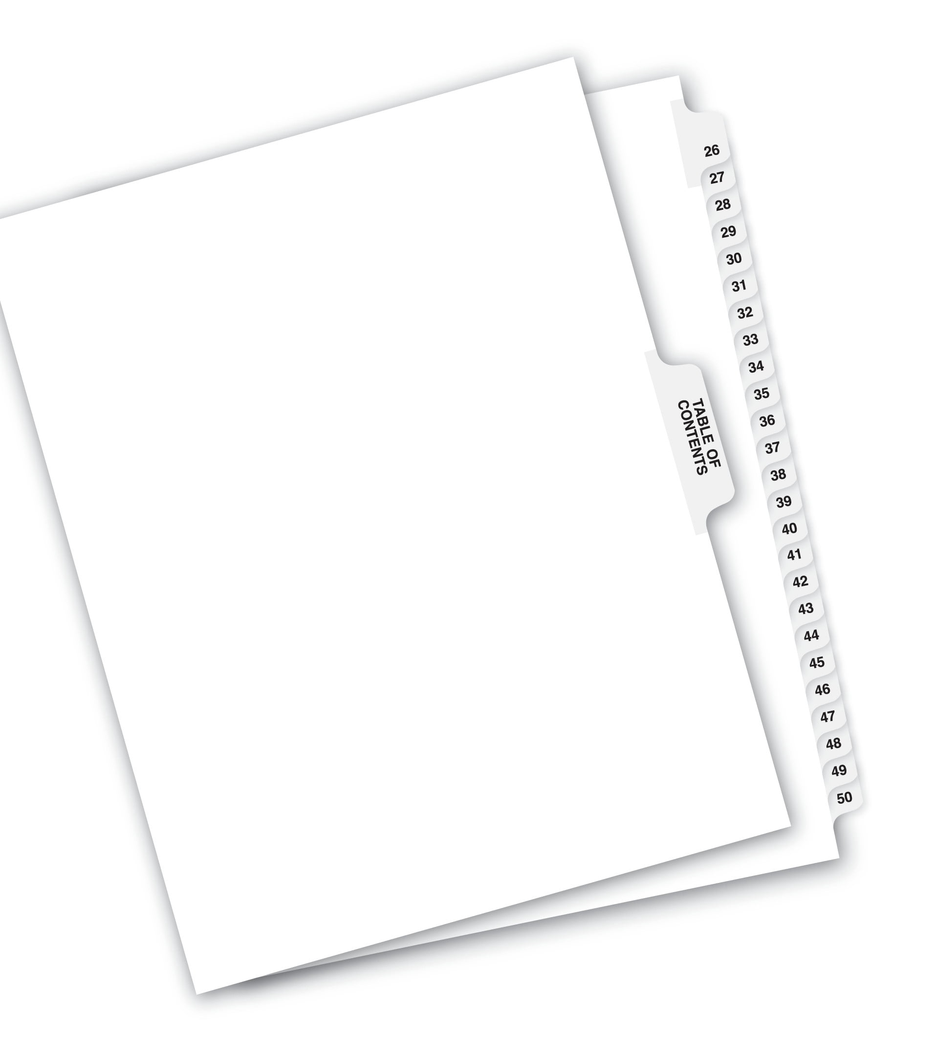 Avery Legal Exhibit Binder Dividers, Preprinted 26-50 and Table of