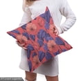thumbnail image 5 of Ambesonne Floral Fabric by the Yard Upholstery, Meadow Blossoms Pattern Art, 1 Yard, Coral Blue Violet, 5 of 5