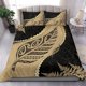 thumbnail image 1 of Signature Custom, Paua Shell Maori Silver Fern Bedding Set Golden, 1 of 6