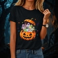 thumbnail image 2 of Ahadesign Halloween T Shirts Shirts for Women Cute Castle Graphic Vacation Tops (Black,XXL), 2 of 8
