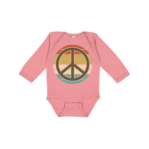 Inktastic Retro Peace Sign Sunset Boys or Girls Long Sleeve Baby Bodysuit