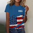 thumbnail image 2 of MEICHEN 250th Anniversary of The States Women's T Shirt Round Neck T Shirt with American Flag Design Cotton Top for July 4 Summer 4th of July Tops, 2 of 5