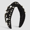 thumbnail image 2 of beishanbush Clearance Sales Heardband Fashion Headbands for Women Girls Headbands Vintage Headband Wide Top Knot Pearls Hair Hoops for Casual Wedding Black, 2 of 4