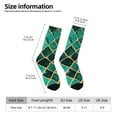 thumbnail image 2 of Hirioo Green Mosaic Glass Pattern Adult Middle Tube Socks Breathable Sock Non-Pilling,Contrasting Color Design, 2 of 6