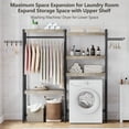 thumbnail image 4 of 5-Tier Wood Over The Washer and Dryer Storage Shelf- Laundry Room Organization Space Saving Laundry Drying Clothes Racks Heavy Duty Adjustable Height Bathroom Shelf for Home Decor 65"L*12"D*74"H, 4 of 7