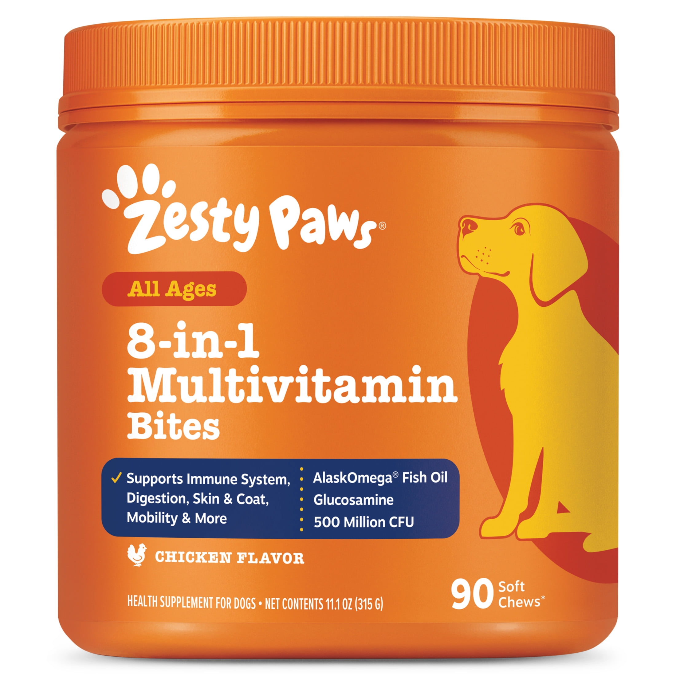 (6 pack) Zesty Paws 8-in-1 Multivitamin Bites Chicken Flavor 90 Count
