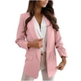 thumbnail image 4 of Blazer Jacket for Women Zpanxa Women's Casual Long Sleeve Jacket, Lapel Button Slim Work Office Blazer Jacket, Casual Open Front Work Office Outerwear Pink L, 4 of 4