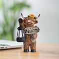 thumbnail image 6 of Surpdew Solar Highland Cow Garden Statue with Lantern Cute Resin Outdoor Decor for Farmhouse Yard, Patio, Porch Unique Cow Gifts for Mom, Grandma, Women Mother's Day Birthday Decorations, 6 of 9