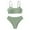 Green, variant on REDARER Girls Two-Piece Bikini Set: Solid , Scoop-Neck Top, High-Waisted Bottom – Stylish Summer Beach Bathing Swimwear,11-13 Years