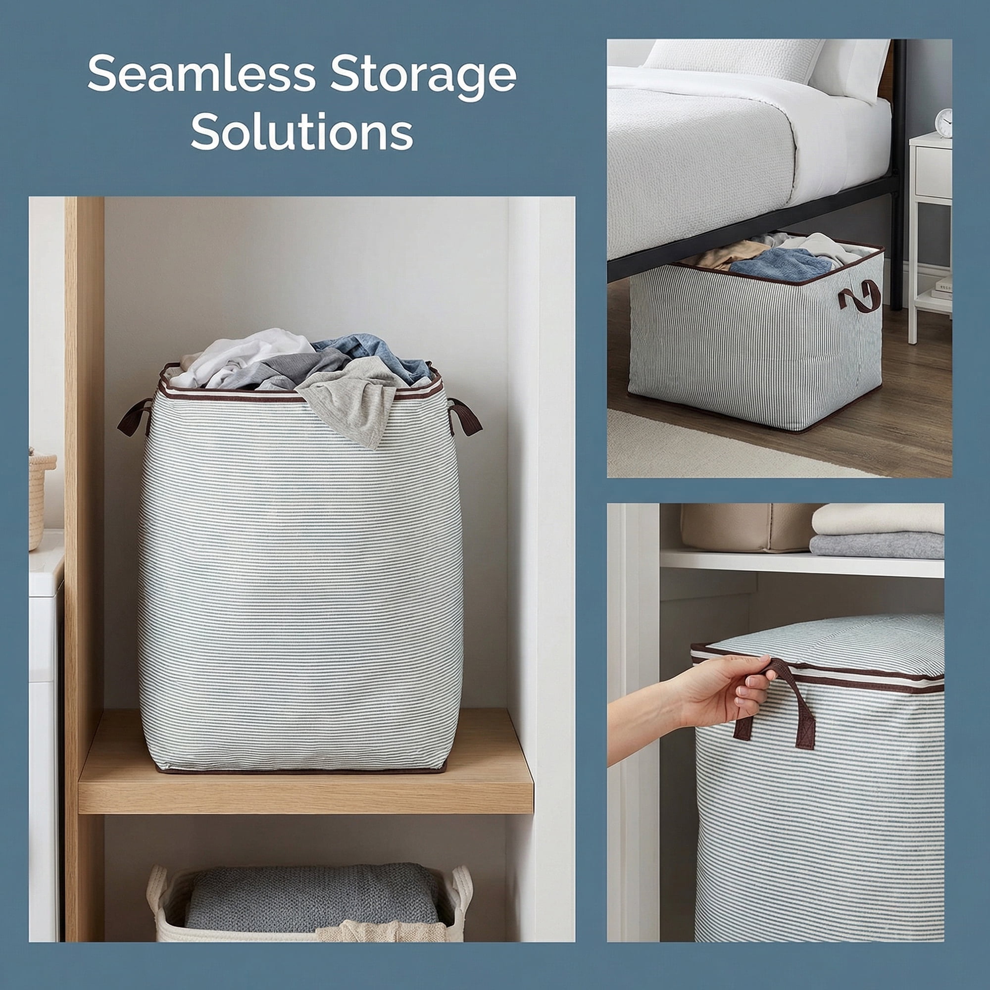 Unique Bargains Clothes Storage Bag for Organizing with Handle Green 19.7" x 19.7" x 27.6"