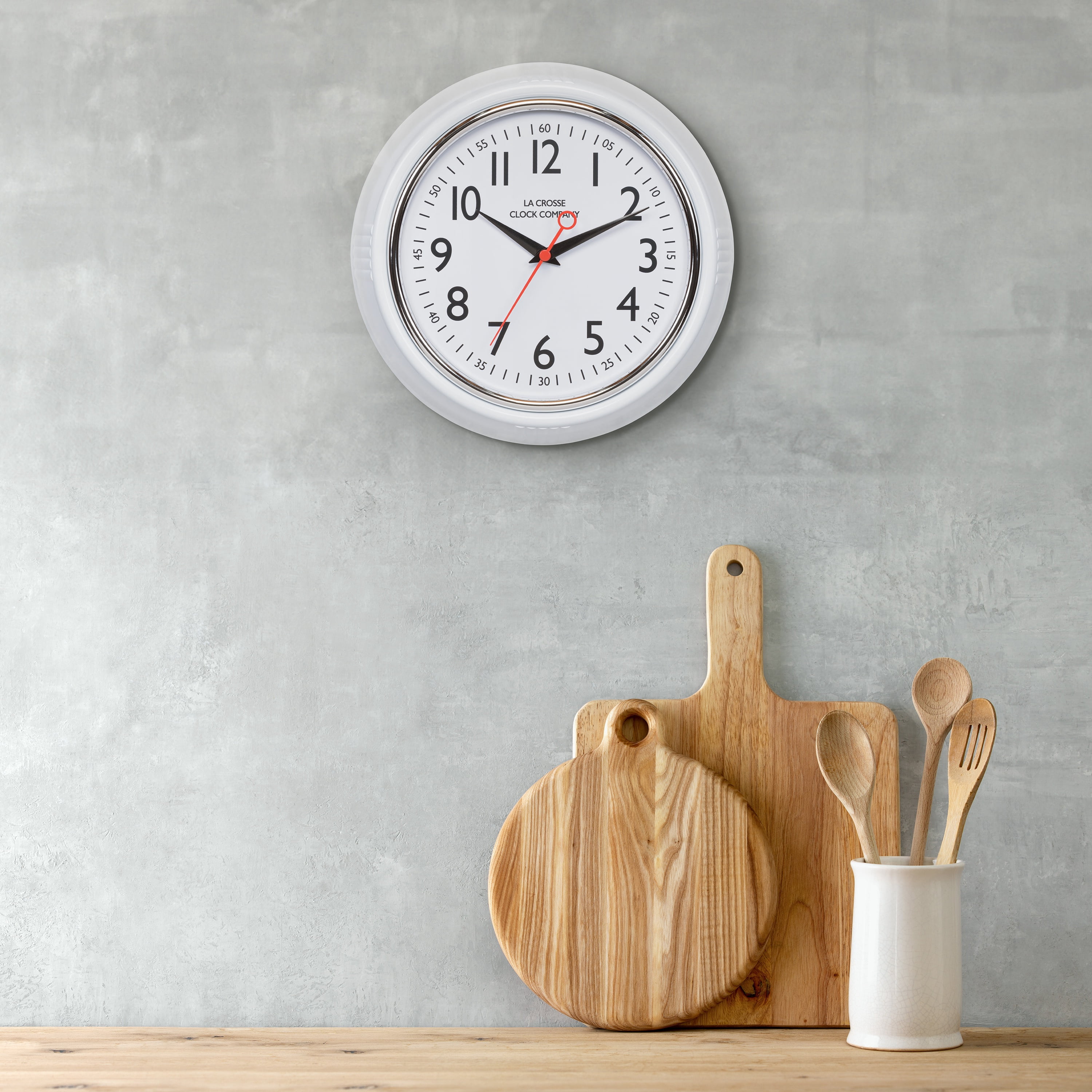 La Crosse Clock 9.61 inch Schoolhouse Analog Quartz Wall Clock, 404-3624W