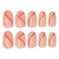 thumbnail image 2 of Fofosbeauty 24 pcs Almond Nails Designs 2023, Medium Press on Nails French Tip Nails, Pop Art Light Pinky Nude, 2 of 7