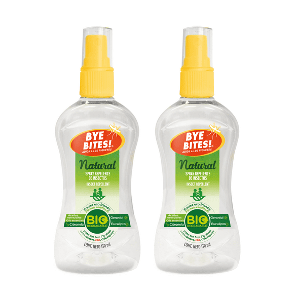Repelente Mosquitos e Insectos Natural BYE BITES Citronela y Geraniol 130m